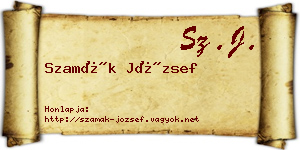 Szamák József névjegykártya